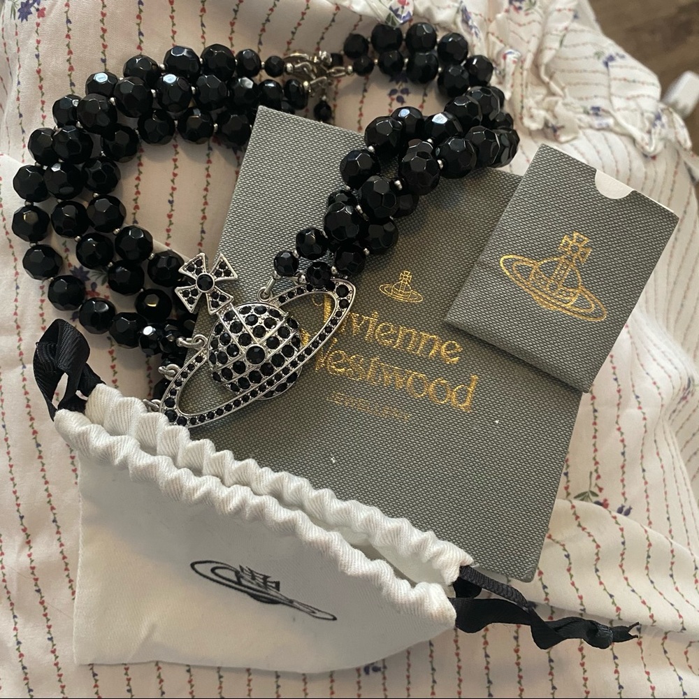 Vivienne westwood three-row black choker